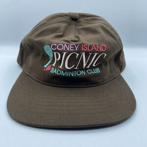 Coney Island Picnic HatBadminton Club Cotton Brown Baseball Cap Snapback NWOT